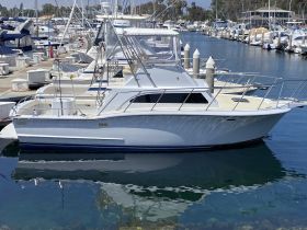 A sleek yacht docked at the marina, showcasing its elegant design and pristine condition — perfect for luxury outings on the water.