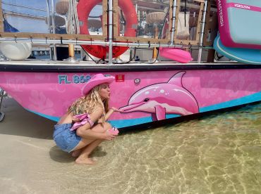 The Pink Dolphin Private Tiki to Crab Island