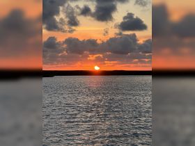 A stunning sunset over tranquil waters, capturing the beauty of nature — perfect for serene evening boat rides.