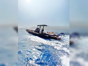 A group enjoys a thrilling ride on a speedboat, soaking up the sun and waves — perfect for adventure seekers looking to explore the open water.