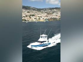 A sleek speedboat named 'Pelagic' navigates through the waters, showcasing its dynamic design against a scenic coastal backdrop.