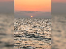 A stunning sunset over the ocean, casting vibrant colors across the sky and water — a perfect backdrop for evening boat cruises.