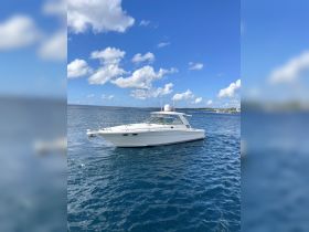 A sleek speedboat navigates through clear blue waters under a bright sky, perfect for a day of adventure on the sea.