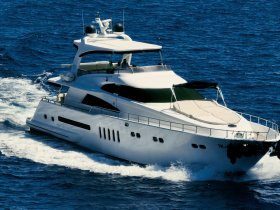 A stunning yacht cruising through deep blue waters, showcasing its sleek design and elegance — perfect for luxury charters and ocean adventures.