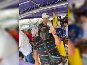 A lively group aboard a boat, showcasing a fun atmosphere with guests enjoying their time together. Perfect for capturing memorable moments on the water.
