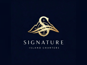 Logo for Signature Island Charters, showcasing a nautical theme with elegant design elements.