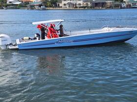 A group enjoys a day on the water aboard the 'Infinity' boat, showcasing a fun and active boating experience.