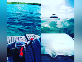 A collage of images featuring water and a boat, but the clarity and focus are insufficient to determine specific details or activities.