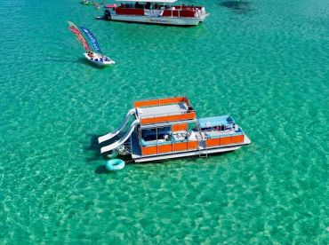 Double Slide Boat with Restroom up to 12