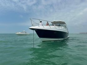 A beautiful boat cruising through clear waters, with guests enjoying the ride — perfect for a day out on the water.