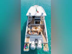 A group enjoys a luxurious dining experience on a boat, complete with fresh fruit and drinks, surrounded by stunning turquoise waters — perfect for a day of relaxation and fun on the water.