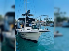 A sleek yacht named 'Fright' docked in clear turquoise waters, showcasing its elegant design and inviting atmosphere for a perfect day on the water.