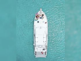 A lively group enjoys their time on a boat surrounded by stunning turquoise waters, perfect for a fun day out on the sea.