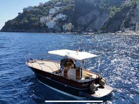 A beautiful speedboat glides through the sparkling blue waters, with picturesque coastal homes in the background, perfect for exploring scenic destinations.