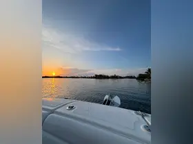 A serene sunset view from the deck of a boat, showcasing the tranquil waters and lush surroundings — perfect for evening cruises.