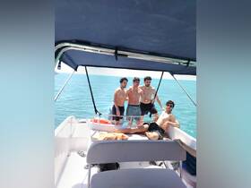 A group of friends enjoys a sunny day on a boat, capturing fun moments together — perfect for summer adventures and celebrations on the water.