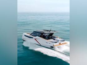 A stunning yacht glides through calm waters, showcasing its sleek design and modern features — perfect for luxury cruising.