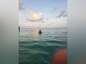 A serene view of a speedboat anchored in calm waters, surrounded by a picturesque sky — perfect for a day of relaxation on the water.