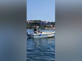 A person navigates a small boat on clear waters, showcasing the joy of boating in a scenic coastal setting.