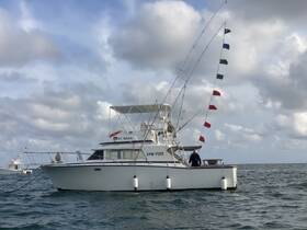 A fishing boat navigates through the water, showcasing its structure and colorful flags — perfect for a day of adventure on the sea.
