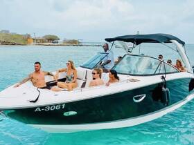 A lively group enjoys a day on the water aboard a sleek boat, perfect for celebrations and fun in the sun.
