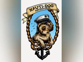 A whimsical illustration of a dog dressed as a captain, perfect for nautical-themed adventures and pet-friendly boating experiences.