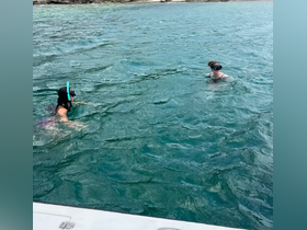 Two snorkelers enjoy swimming in crystal-clear waters, perfect for exploring marine life and creating unforgettable memories.