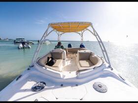 A lively scene featuring a boat with people enjoying the water, perfect for showcasing fun on the water and boating adventures.