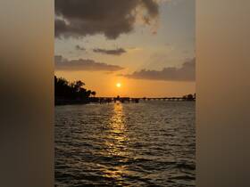 A stunning sunset reflects on the water, creating a picturesque scene at the harbor — perfect for evening boat cruises and relaxation.