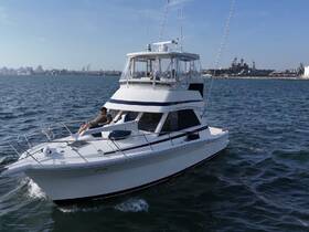 A person relaxes on the deck of a boat cruising through calm waters, showcasing a perfect day on the water.