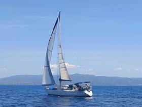 A beautiful sailboat gracefully glides across the calm waters, showcasing its sails against a clear blue sky — perfect for sailing enthusiasts and adventure seekers.