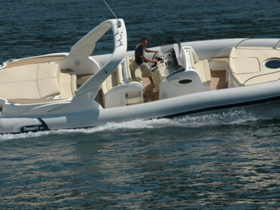 A speedboat glides through the water with a captain at the helm, showcasing the thrill of boating adventures on the open sea.