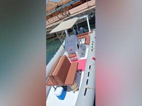 Interior view of a well-equipped boat featuring comfortable seating and a helm area, perfect for day trips and water adventures.