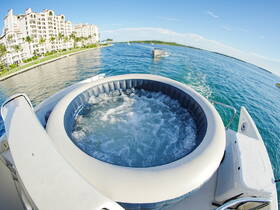 A luxurious jacuzzi on a boat, perfect for relaxing while enjoying scenic views on the water.