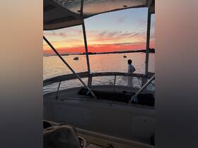 A serene sunset view from the deck of a boat, with a person enjoying the picturesque scenery — perfect for evening cruises and relaxation on the water.