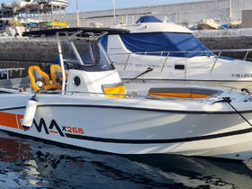 A sleek speedboat docked at the marina, showcasing its modern design and vibrant colors, perfect for thrilling water adventures.