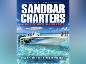 A vibrant group enjoys a sandbar stop, showcasing the perfect blend of fun and relaxation on a private charter in Miami's stunning waters.